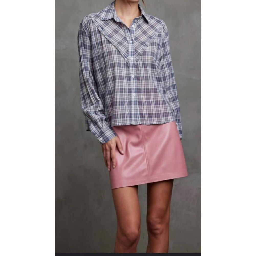 NWT SUNDAYS Niklaus Shirt Dusk Grey Plaid, Sz S